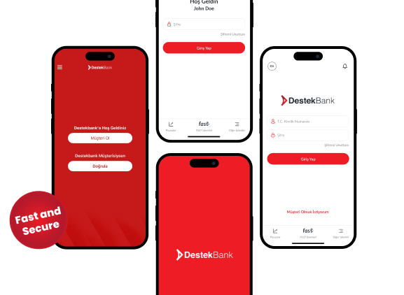 Enjoy mobile banking experience with DestekBank